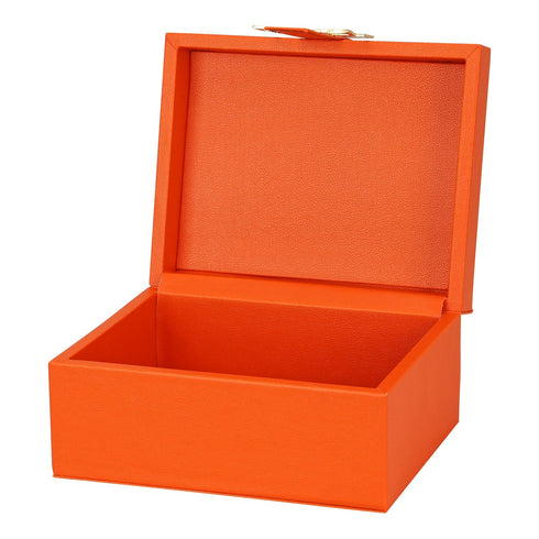 Orange Leather Box Set Geo Gold